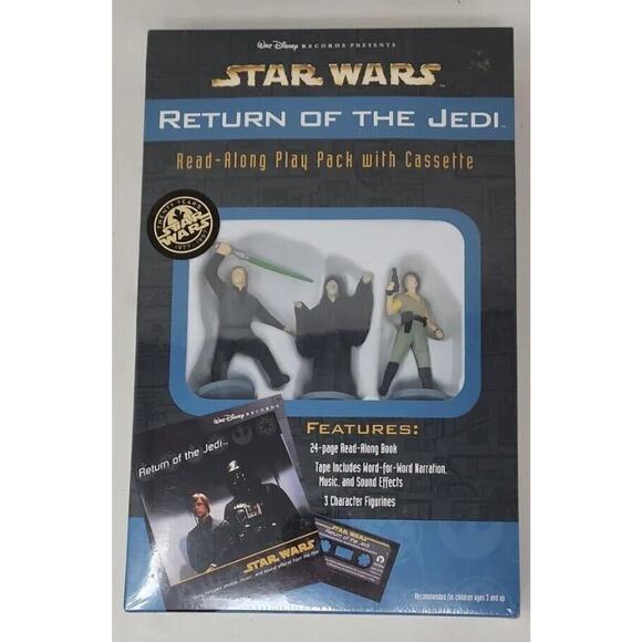 1997 Star Wars Return of the Jedi Figures 3-pack Read Along Book & Cassette SW2 - Picture 1 of 4